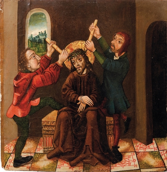 Breu Jorg Schule Des Gotisches Tafelbild Mit Der Dornenkronung Christi Auctions Price Archive